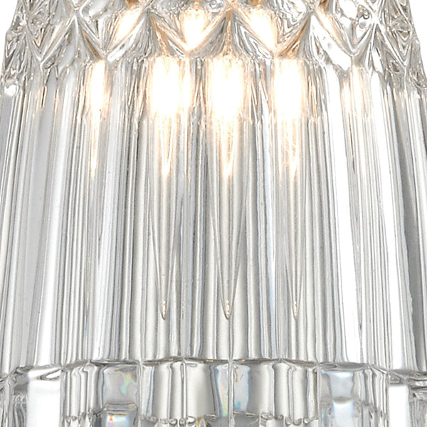 Atlas Kersey 4'' Wide 1-Light Pendant - Elegant Satin Nickel Fixture with Textured Crystal Shade and Glow CL11617-NK