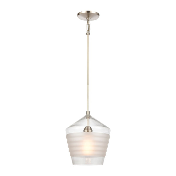 Atlas Konis 10" Wide 1-Light Mini Pendant - Modern Elegance with Clear Glass for Stylish Indoor Illumination Satin Nickel CL11618-NK