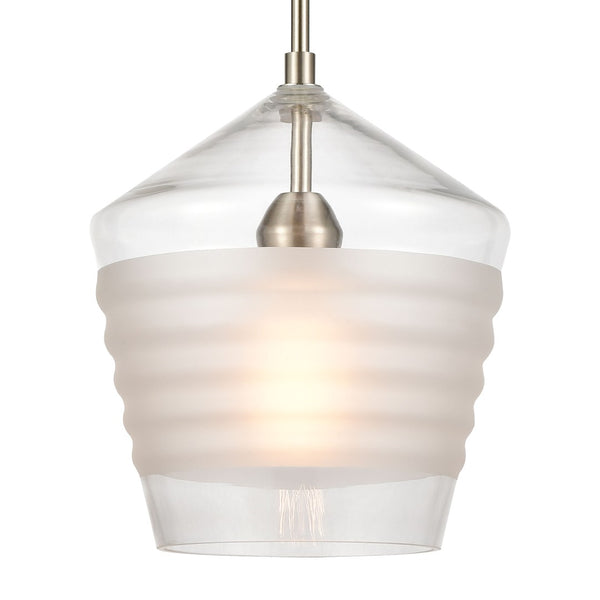 Atlas Konis 10" Wide 1-Light Mini Pendant - Modern Elegance with Clear Glass for Stylish Indoor Illumination Satin Nickel CL11618-NK