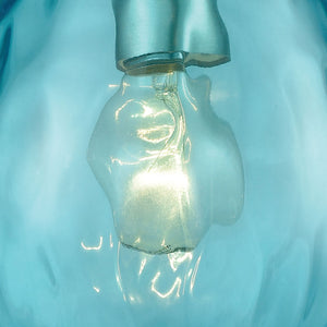 Atlas Lagoon 6'' Wide 1-Light Pendant - Elegant Aqua Teardrop Glass for Coastal Modern Décor Lighting Satin Nickel with Aqua CL11619-BL