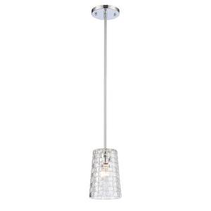 Atlas Lightweave 5.5'' Wide 1-Light Mini Pendant - Modern Crystal Shade for Stunning Ambient Lighting Polished Nickel CL11622-NK