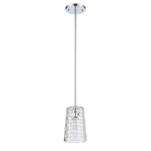 Atlas Lightweave 5.5'' Wide 1-Light Mini Pendant - Modern Crystal Shade for Stunning Ambient Lighting Polished Nickel CL11622-NK