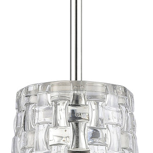 Atlas Lightweave 5.5'' Wide 1-Light Mini Pendant - Modern Crystal Shade for Stunning Ambient Lighting Polished Nickel CL11622-NK