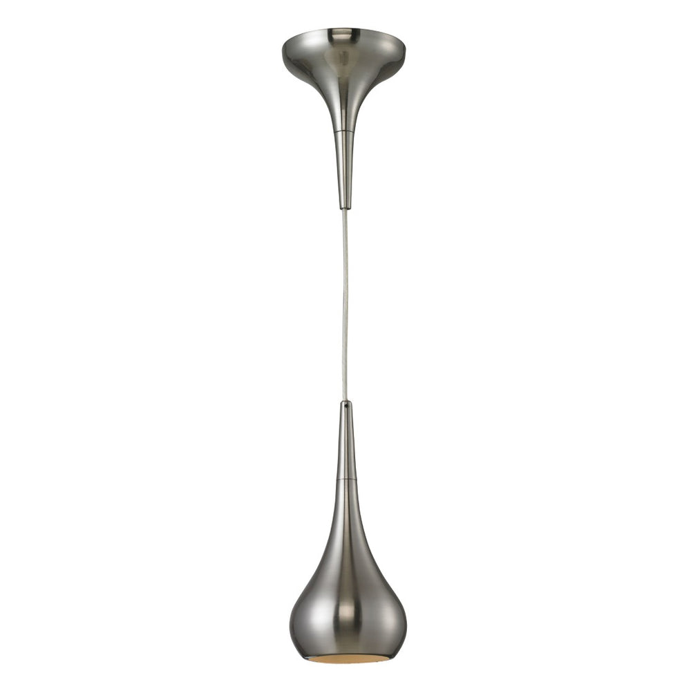 Atlas Lindsey Mini Pendant Light - Elegant Teardrop Design for Modern Spaces, Ideal for Kitchens & Dining Areas Satin Nickel 4'' CL11623-NK