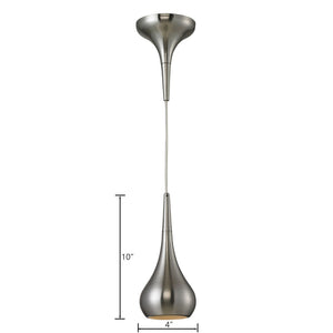 Atlas Lindsey Mini Pendant Light - Elegant Teardrop Design for Modern Spaces, Ideal for Kitchens & Dining Areas Satin Nickel 4'' CL11623-NK