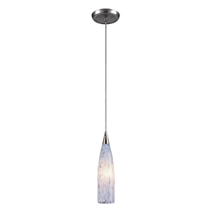 Atlas Lungo 3'' Wide 1-Light Pendant - Hand-Blown Snow White Glass & Modern Satin Nickel Finish CL11625-WH