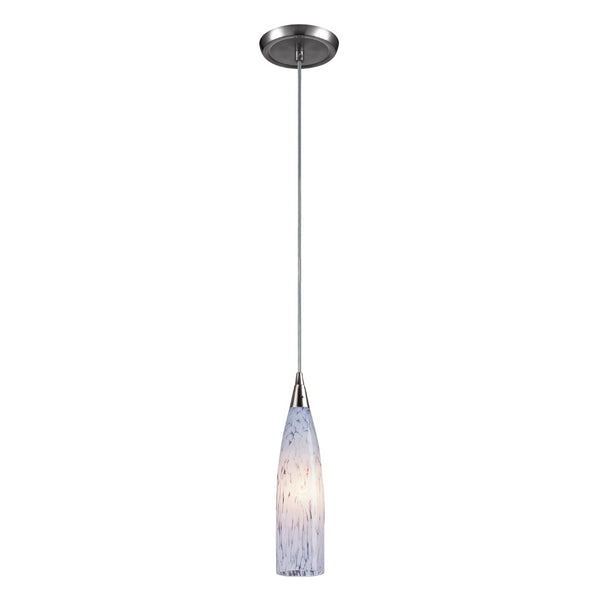 Atlas Lungo 3'' Wide 1-Light Pendant - Hand-Blown Snow White Glass & Modern Satin Nickel Finish CL11625-WH