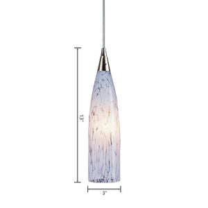 Atlas Lungo 3'' Wide 1-Light Pendant - Hand-Blown Snow White Glass & Modern Satin Nickel Finish CL11625-WH