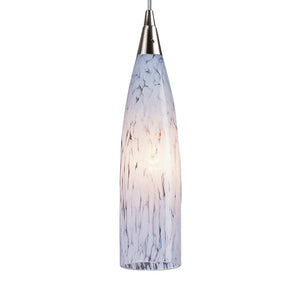 Atlas Lungo 3'' Wide 1-Light Pendant - Hand-Blown Snow White Glass & Modern Satin Nickel Finish CL11625-WH