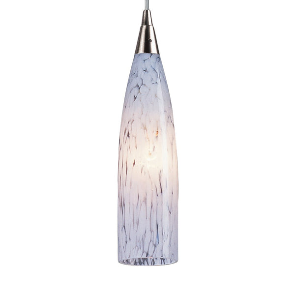 Atlas Lungo 3'' Wide 1-Light Pendant - Hand-Blown Snow White Glass & Modern Satin Nickel Finish CL11625-WH