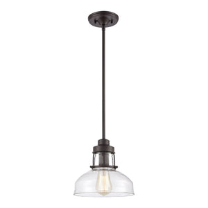 Atlas Manhattan Boutique 1-Light Mini Pendant - Elegant Clear Glass Shade for Stylish Home Illumination Oil Rubbed Bronze CL11627-BZ