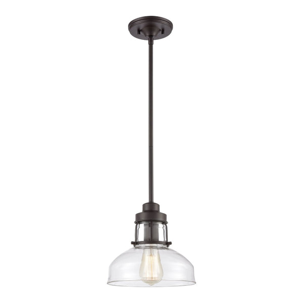 Atlas Manhattan Boutique 1-Light Mini Pendant - Elegant Clear Glass Shade for Stylish Home Illumination Oil Rubbed Bronze CL11627-BZ