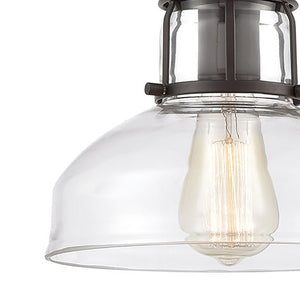 Atlas Manhattan Boutique 1-Light Mini Pendant - Elegant Clear Glass Shade for Stylish Home Illumination Oil Rubbed Bronze CL11627-BZ