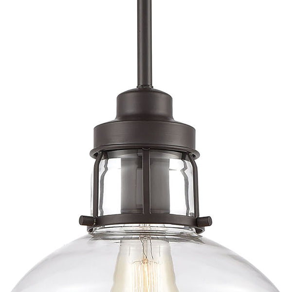 Atlas Manhattan Boutique 1-Light Mini Pendant - Elegant Clear Glass Shade for Stylish Home Illumination Oil Rubbed Bronze CL11627-BZ