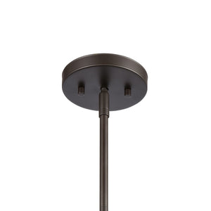 Atlas Market Square 1-Light Mini Pendant with Clear Seeded Glass Shade for Timeless Elegance in Lighting Oil Rubbed Bronze CL11628-BZ