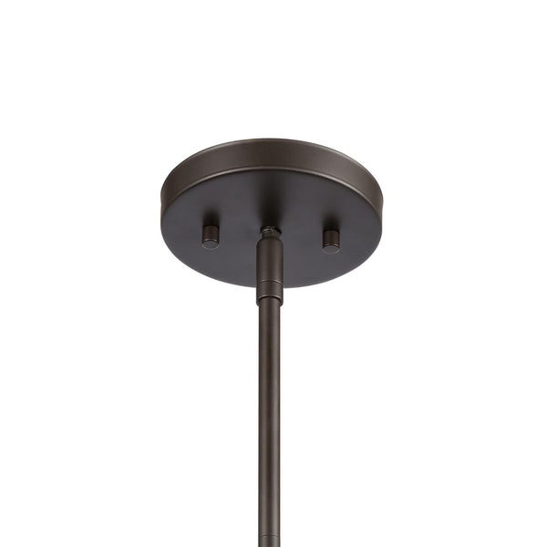 Atlas Market Square 1-Light Mini Pendant with Clear Seeded Glass Shade for Timeless Elegance in Lighting Oil Rubbed Bronze CL11628-BZ