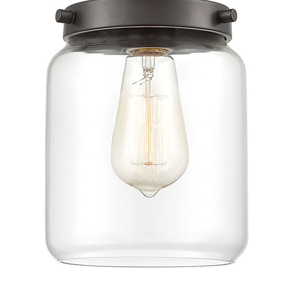 Atlas Mason 6" Wide Mini Pendant Light - Oil Rubbed Bronze with Clear Glass Shade for Elegant Spaces CL11629-BZ