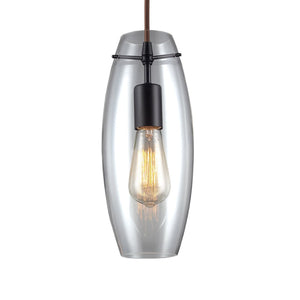 Atlas Menlow Park Industrial Mini Pendant Light with Clear Glass Shade for Vintage Home Aesthetics Oiled Bronze 5'' CL11630-BZ
