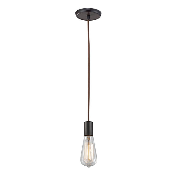 Atlas Menlow Park Industrial Mini Pendant Light with Clear Glass Shade for Vintage Home Aesthetics Oiled Bronze 2'' CL11631-BZ