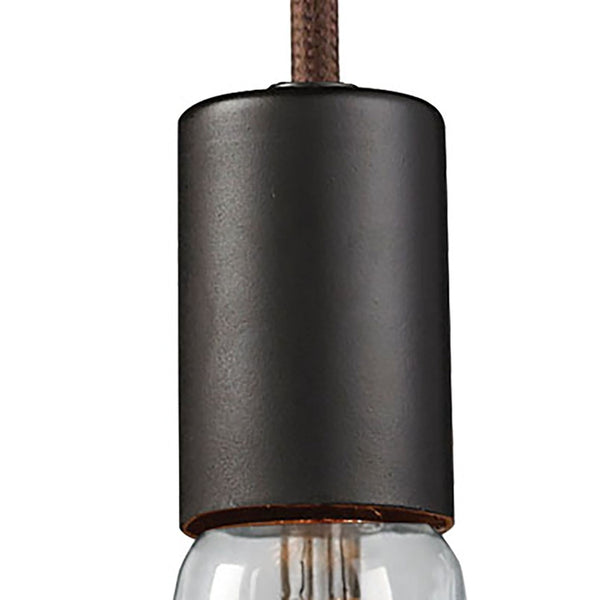 Atlas Menlow Park Industrial Mini Pendant Light with Clear Glass Shade for Vintage Home Aesthetics Oiled Bronze 2'' CL11631-BZ