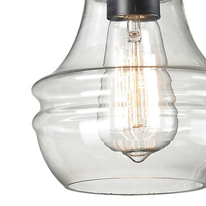 Atlas Menlow Park Industrial Mini Pendant Light with Clear Glass Shade for Vintage Home Aesthetics Oiled Bronze 6'' CL11632-BZ