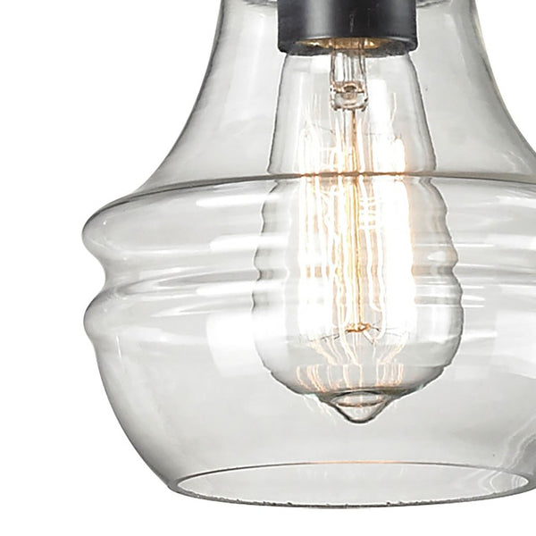 Atlas Menlow Park Industrial Mini Pendant Light with Clear Glass Shade for Vintage Home Aesthetics Oiled Bronze 6'' CL11632-BZ