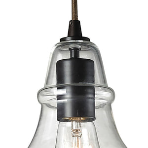 Atlas Menlow Park Industrial Mini Pendant Light with Clear Glass Shade for Vintage Home Aesthetics Oiled Bronze 6'' CL11632-BZ