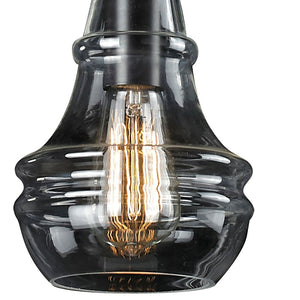 Atlas Menlow Park Industrial Mini Pendant Light with Clear Glass Shade for Vintage Home Aesthetics Oiled Bronze 6'' CL11632-BZ