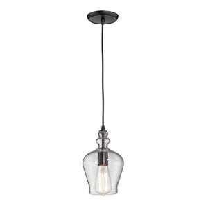 Atlas Menlow Park Industrial Mini Pendant Light with Clear Glass Shade for Vintage Home Aesthetics Oil Rubbed Bronze CL11633-BZ