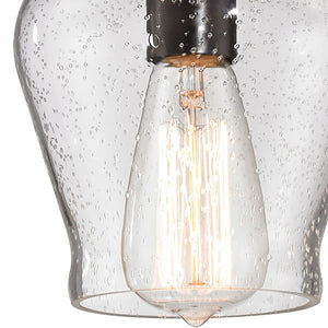 Atlas Menlow Park Industrial Mini Pendant Light with Clear Glass Shade for Vintage Home Aesthetics Oil Rubbed Bronze CL11633-BZ