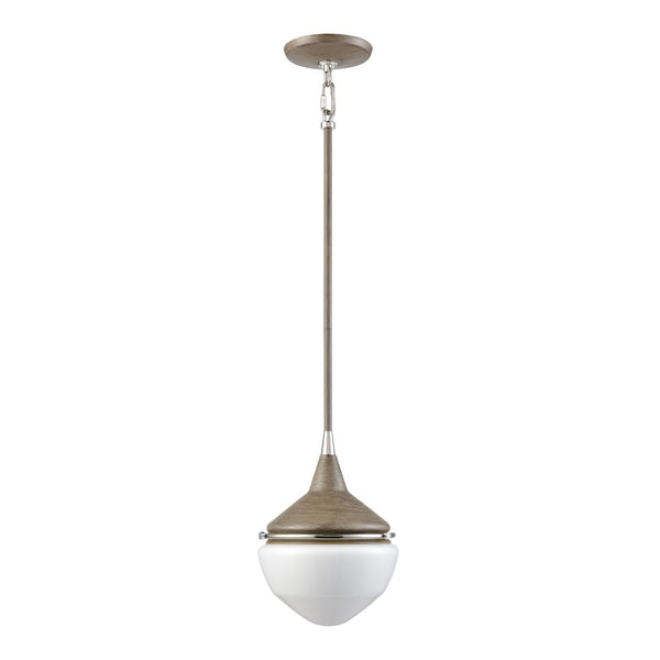 Atlas Mid-Century Schoolhouse Mini Pendant Light - Retro Dome Shade for Warm, Inviting Home Lighting Pecan 8'' CL11635-BN