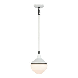 Atlas Mid-Century Schoolhouse Mini Pendant Light - Retro Dome Shade for Warm, Inviting Home Lighting Enamel White 8'' CL11635-WH