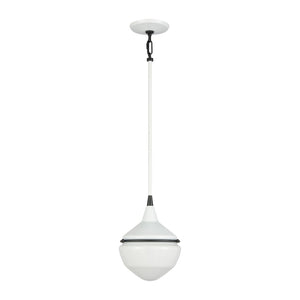 Atlas Mid-Century Schoolhouse Mini Pendant Light - Retro Dome Shade for Warm, Inviting Home Lighting Enamel White 8'' CL11635-WH