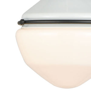 Atlas Mid-Century Schoolhouse Mini Pendant Light - Retro Dome Shade for Warm, Inviting Home Lighting Enamel White 8'' CL11635-WH