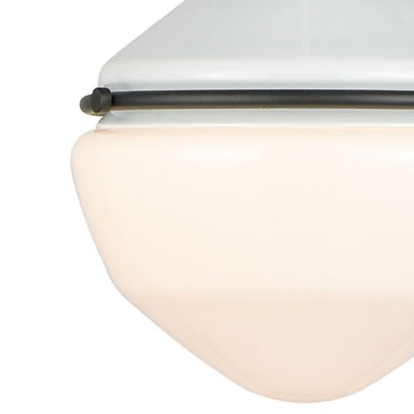 Atlas Mid-Century Schoolhouse Mini Pendant Light - Retro Dome Shade for Warm, Inviting Home Lighting Enamel White 8'' CL11635-WH