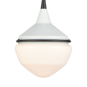 Atlas Mid-Century Schoolhouse Mini Pendant Light - Retro Dome Shade for Warm, Inviting Home Lighting Enamel White 8'' CL11635-WH