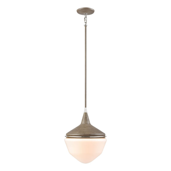 Atlas Mid-Century Schoolhouse Mini Pendant Light - Retro Dome Shade for Warm, Inviting Home Lighting Pecan 12'' CL11636-BN