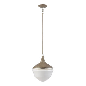Atlas Mid-Century Schoolhouse Mini Pendant Light - Retro Dome Shade for Warm, Inviting Home Lighting Pecan 12'' CL11636-BN