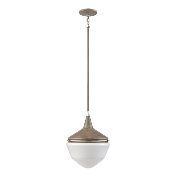 Atlas Mid-Century Schoolhouse Mini Pendant Light - Retro Dome Shade for Warm, Inviting Home Lighting Pecan 12'' CL11636-BN