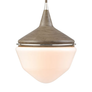 Atlas Mid-Century Schoolhouse Mini Pendant Light - Retro Dome Shade for Warm, Inviting Home Lighting Pecan 12'' CL11636-BN