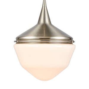 Atlas Mid-Century Schoolhouse Mini Pendant Light - Retro Dome Shade for Warm, Inviting Home Lighting Satin Nickel CL11636-NK