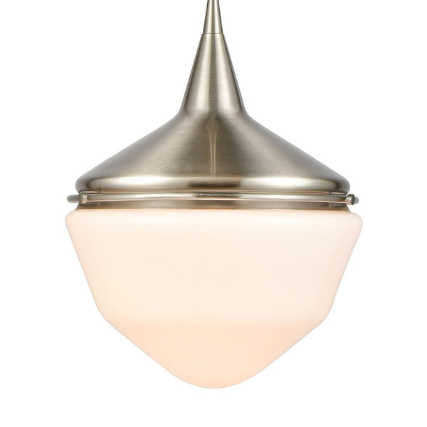 Atlas Mid-Century Schoolhouse Mini Pendant Light - Retro Dome Shade for Warm, Inviting Home Lighting Satin Nickel CL11636-NK