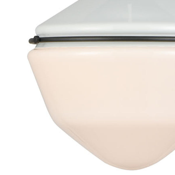 Atlas Mid-Century Schoolhouse Mini Pendant Light - Retro Dome Shade for Warm, Inviting Home Lighting Enamel White 12'' CL11636-WH
