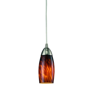 Atlas Milan 3'' Wide 1-Light Pendant - Hand-Blown Glass Fixture for Contemporary Interior Illumination Satin Nickel with Espresso Glass CL11637-BN