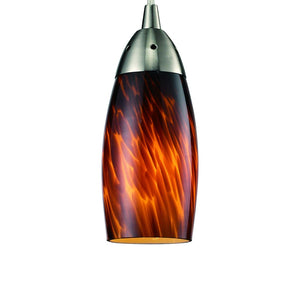 Atlas Milan 3'' Wide 1-Light Pendant - Hand-Blown Glass Fixture for Contemporary Interior Illumination Satin Nickel with Espresso Glass CL11637-BN