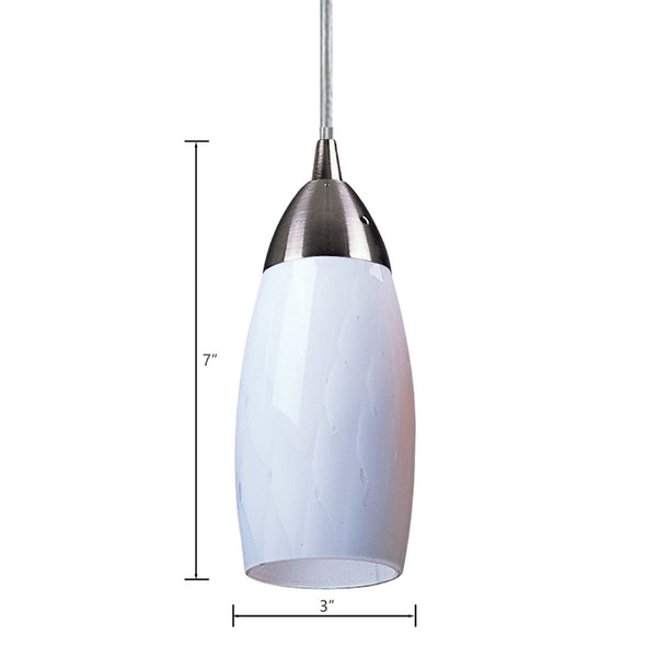 Atlas Milan 1-Light Pendant - Hand-Blown Blue Glass Shade with Elegant Satin Nickel Hardware for Modern Décor Satin Nickel with Simple White Glass CL11637-WH1