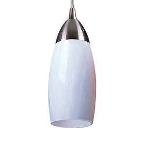 Atlas Milan 1-Light Pendant - Hand-Blown Blue Glass Shade with Elegant Satin Nickel Hardware for Modern Décor Satin Nickel with Simple White Glass CL11637-WH1