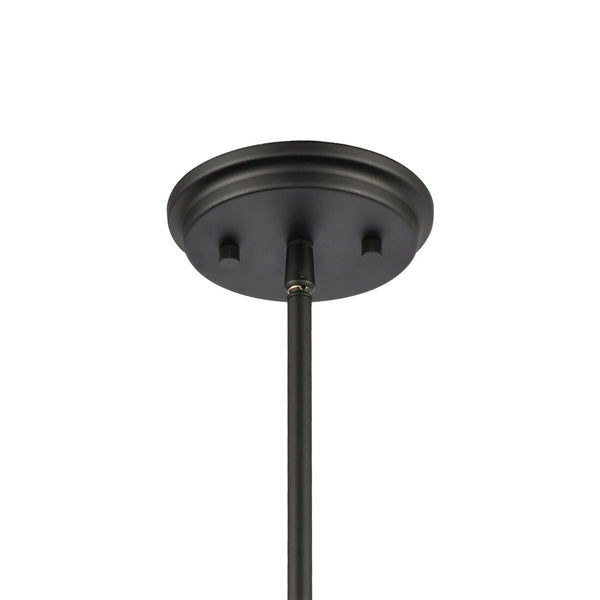 Atlas Millville 5'' Wide Mini Pendant Light - Rustic Industrial Cage Design in Matte Black & Oak Finish CL11638-BK