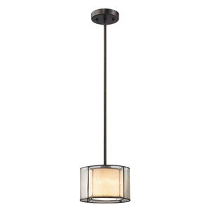 Atlas Mirage 8" Wide Mini Pendant Light – Tiffany Bronze, Elegant Pendant with Textured Glass Shade Design CL11640-BZ