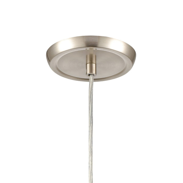 Atlas Miranda 5'' Wide Mini Pendant Light - Modern Satin Nickel with Seeded Bubble Glass Shade, Elegant Design CL11641-NK